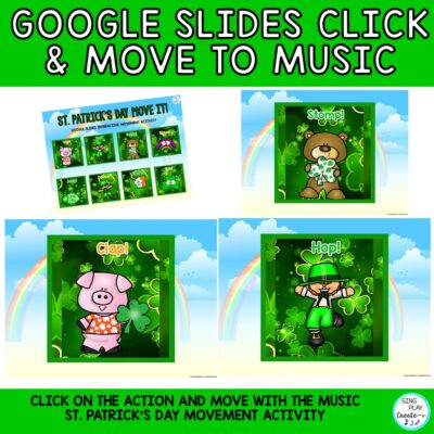 St. Patrick's Day MOVE IT! Brain Break, Movement Game| Interactive Google Slides. FUN, INTERACTIVE music and movement brain break activity.