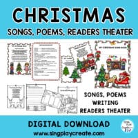 Christmas Literacy Songs, Poems, Fingerplays, Readers Theater, Writing {CCSS}