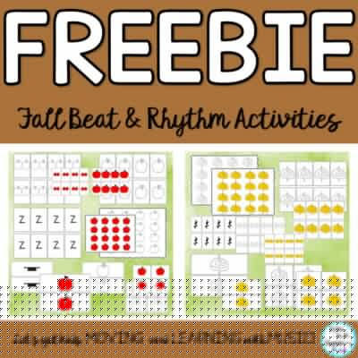 Sing Play Create Freebie with fall icons and beat flashcards.