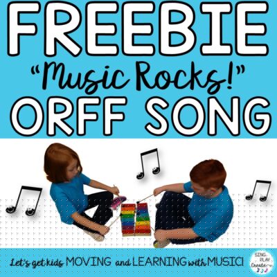 Free music lesson Orff Song "Music Rocks" from Sandra at Sing Play Create.
