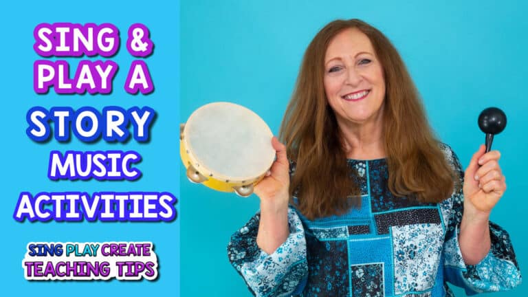 Let's sing and play a story song in elementary music class. Learn how to use a sing along video as a music activity.
