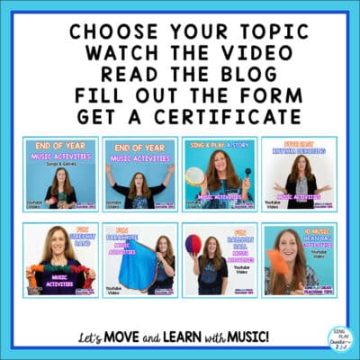 Free elementary music professional development. for the elementary music teacher. It’s easy and can be done on your own time schedule!
